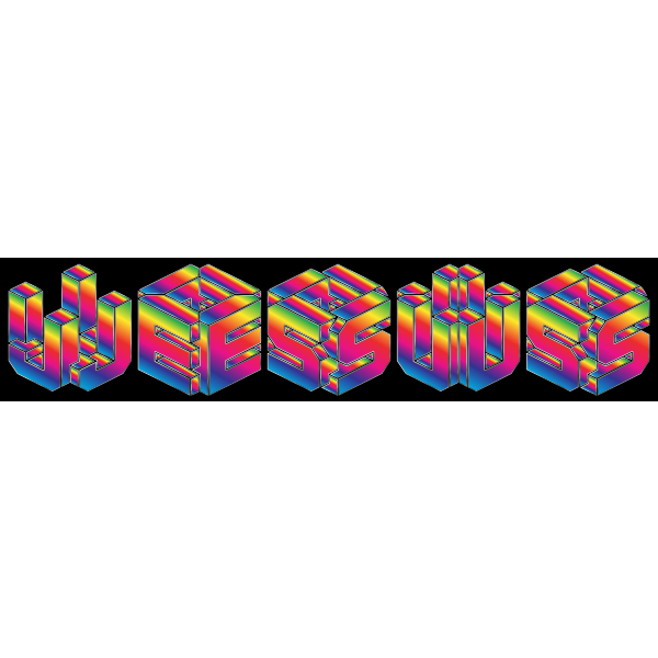 Prismatic 3D Isometric Jesus Typography