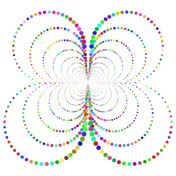 Prismatic Abstract Circles Butterfly No Background