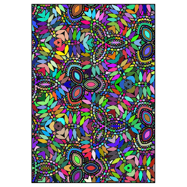 Prismatic Abstract Floral Coloring Design