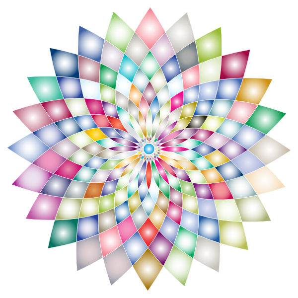 Prismatic Abstract Flower Line Art II 2