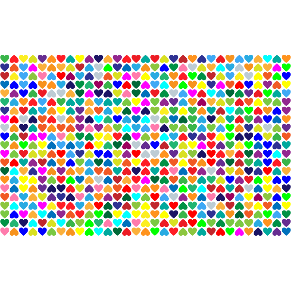 Prismatic Alternating Hearts Pattern Background 2