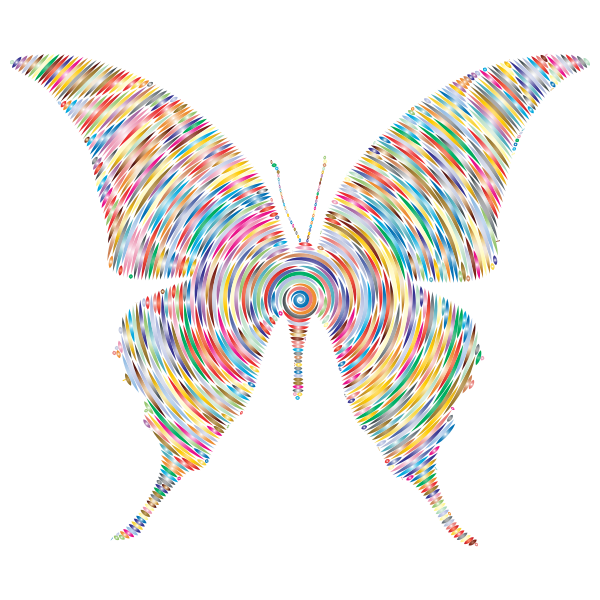 Prismatic Butterfly Silhouette 6 Concentric 3