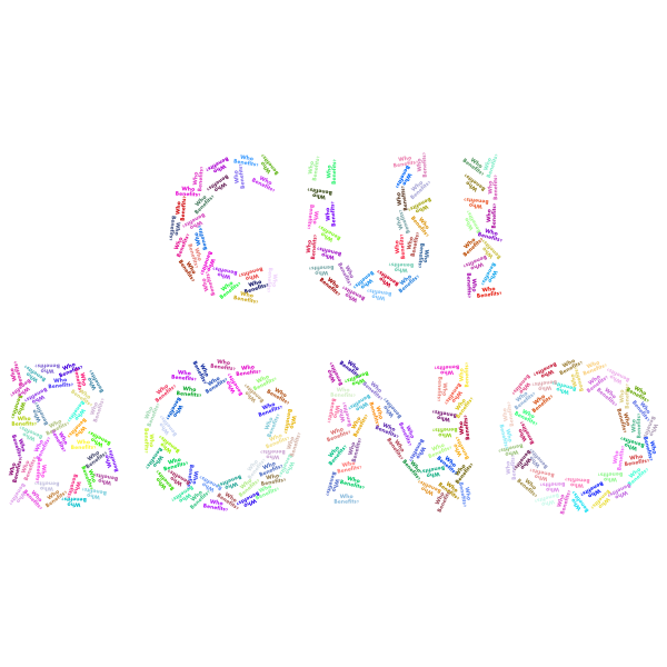 Prismatic Cui Bono Typography No Background