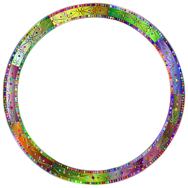 Prismatic Decorative Ornamental Round Frame 4