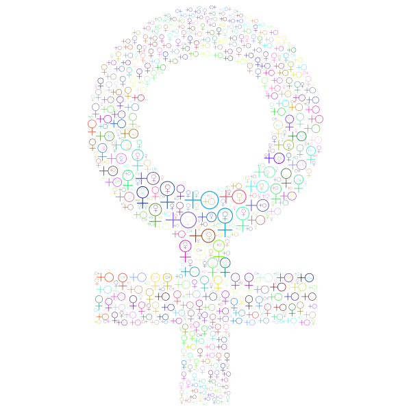 Prismatic Female Symbol Fractal No Background