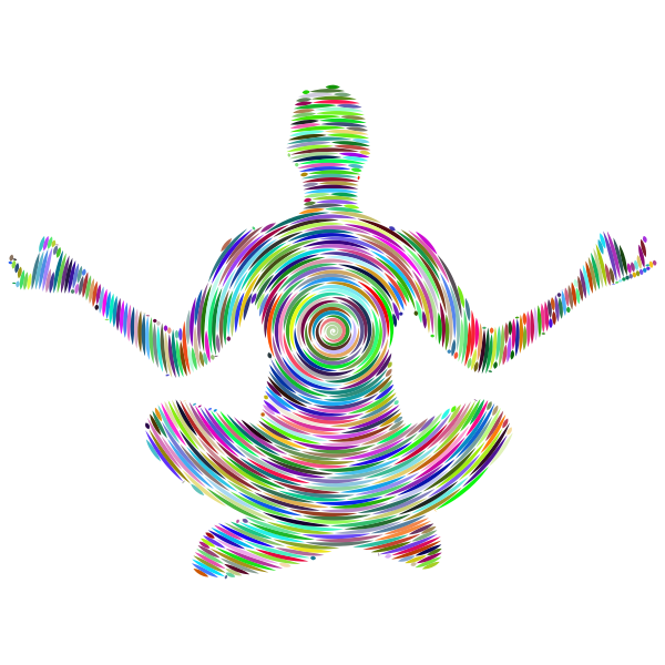 Prismatic Female Yoga Pose Silhouette 14 Concentric