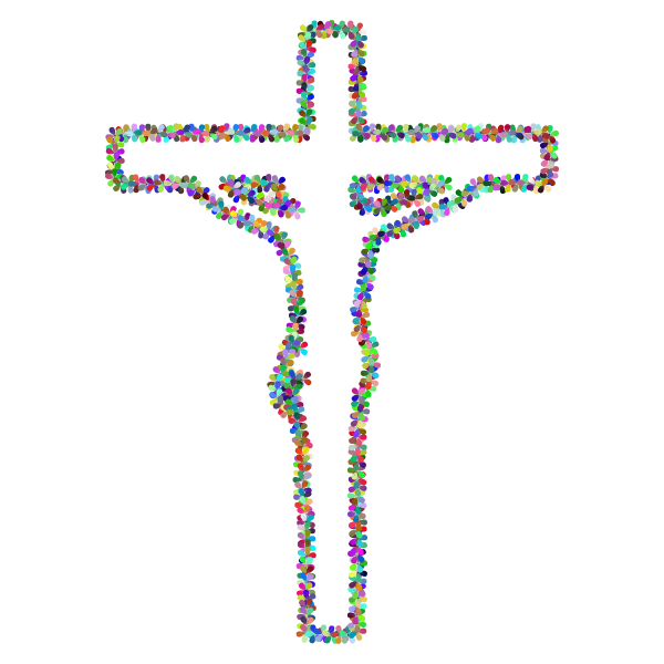 Prismatic Floral Crucifix Outline