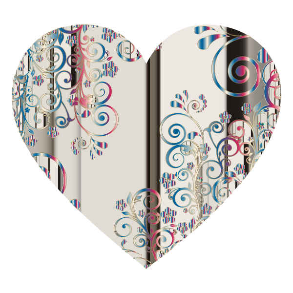 Prismatic Floral Flourish Heart 11