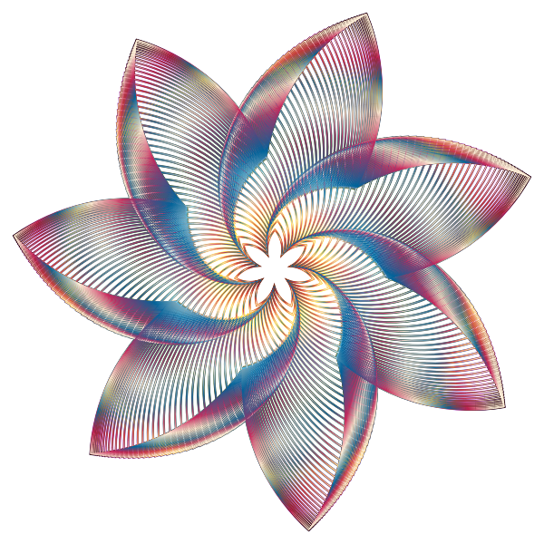 Prismatic Flower Line Art 3 No Background