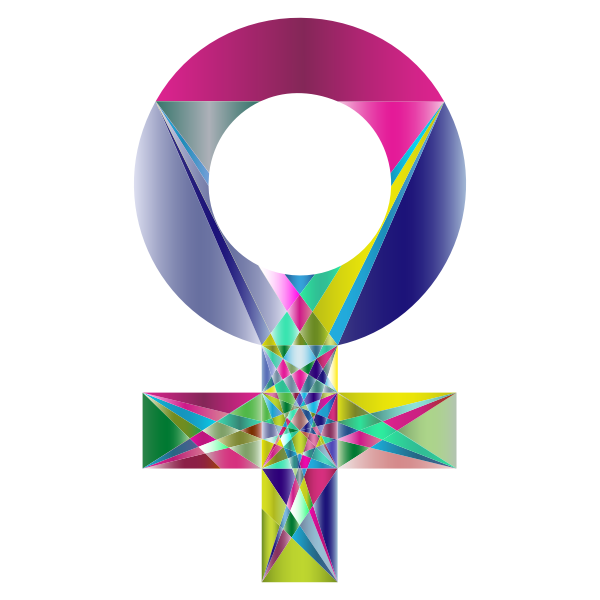 Prismatic Geometric Female Sign