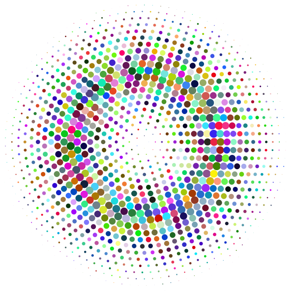 Prismatic halftone circle