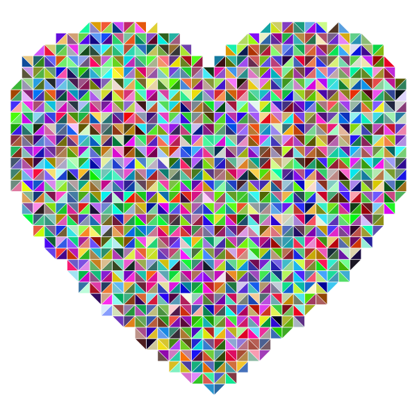 Prismatic Heart Triangular Mosaic