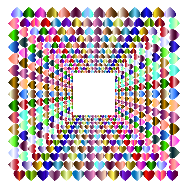 Prismatic Hearts Frame Vortex Variation 2