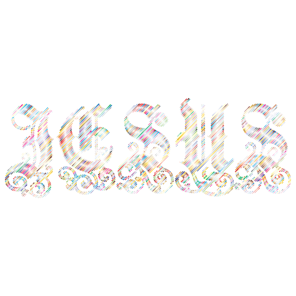 Prismatic Jesus Typography Lines 2 No Background