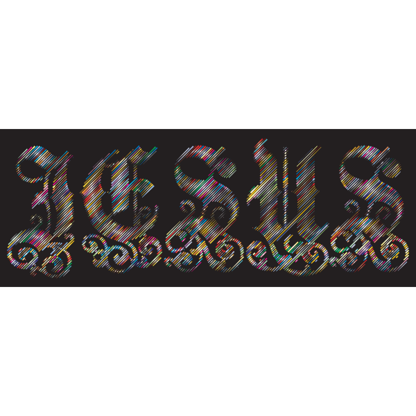 Prismatic Jesus Typography Lines 2