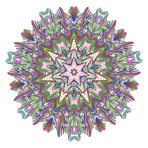 Prismatic Line Art Mandala No Background