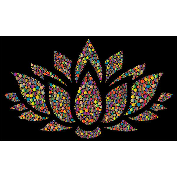 Prismatic Lotus Flower Silhouette 6 Circles 5