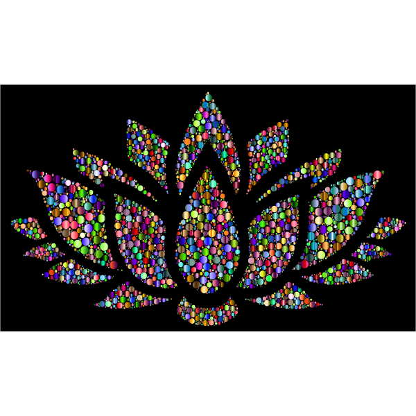 Prismatic Lotus Flower Silhouette 6 Circles 6