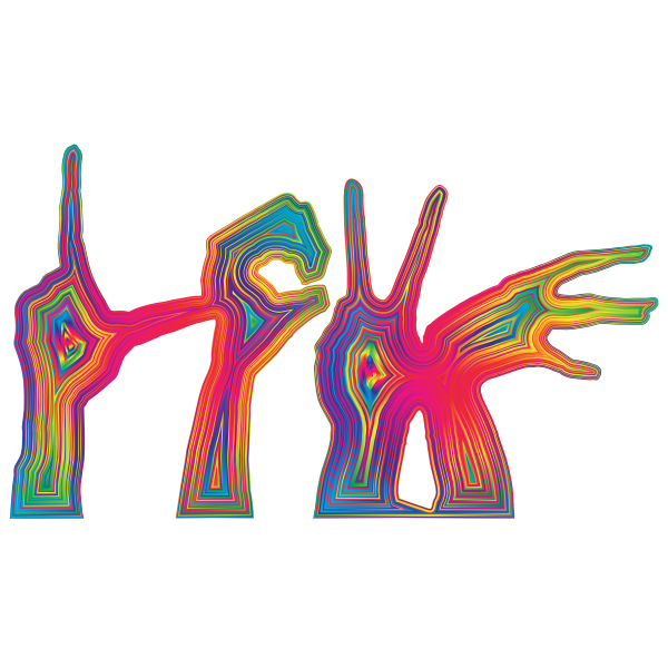 Prismatic Love Hands Silhouette