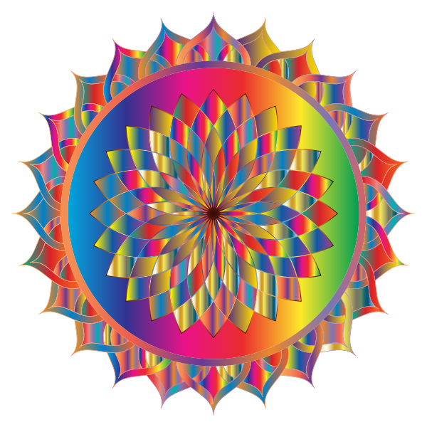 Prismatic Mandala Line Art 12