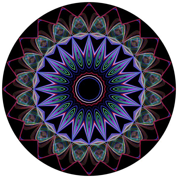 Prismatic Mandala Line Art Design 3