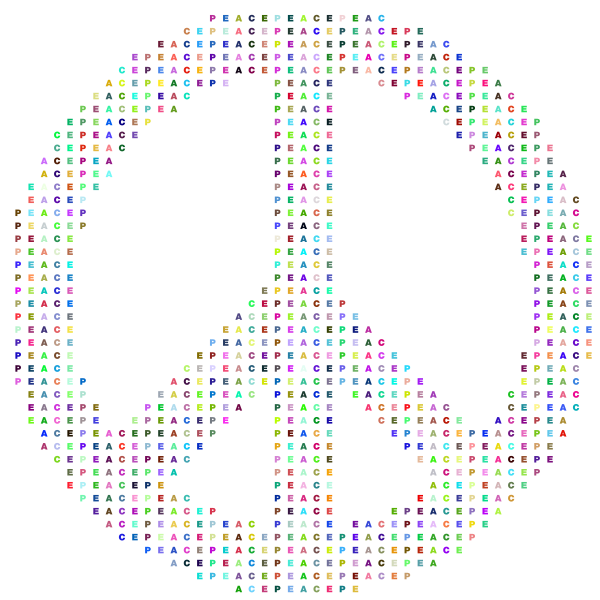 Prismatic Peace Sign Typography