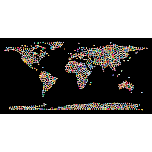 Prismatic Peace Sign World Map 2