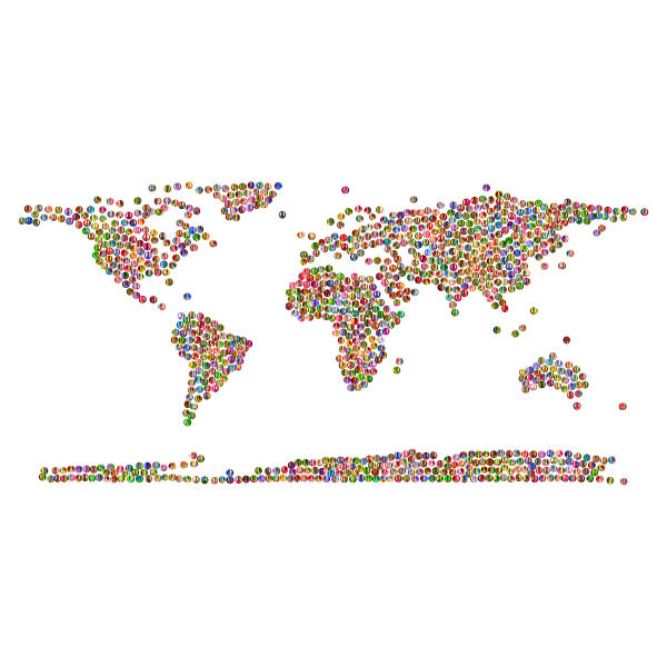 Prismatic Peace Sign World Map 4 No Background