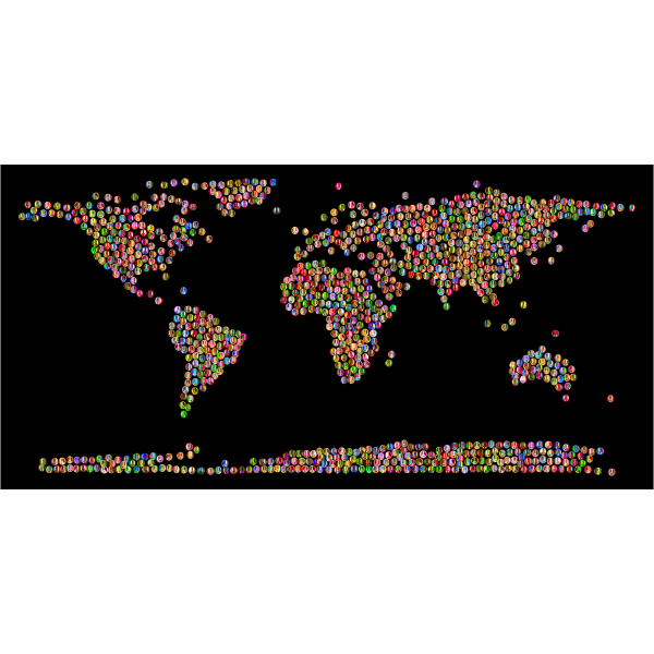 Prismatic Peace Sign World Map 4