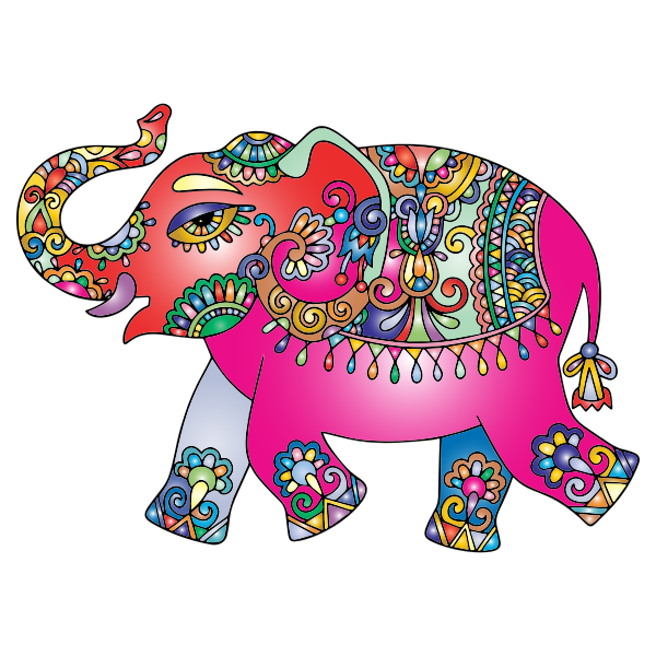 Prismatic Playful Elephant