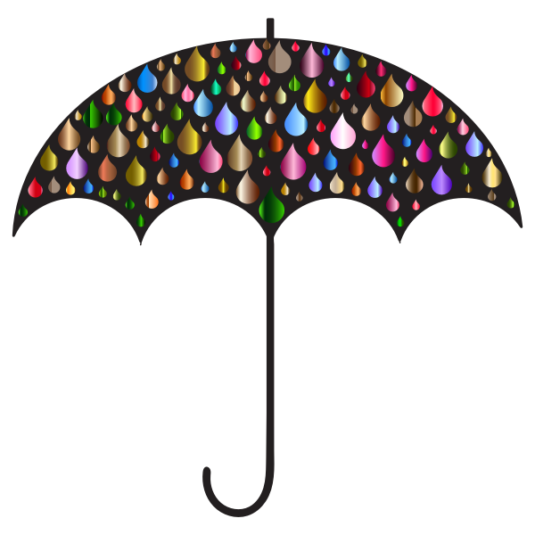 Prismatic Rain Drops Umbrella Silhouette 4