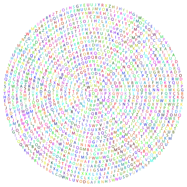 Prismatic Random Concentric Text No Background