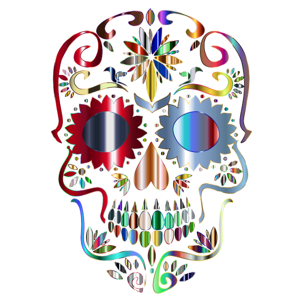 Prismatic Sugar Skull Silhouette 5 No Background