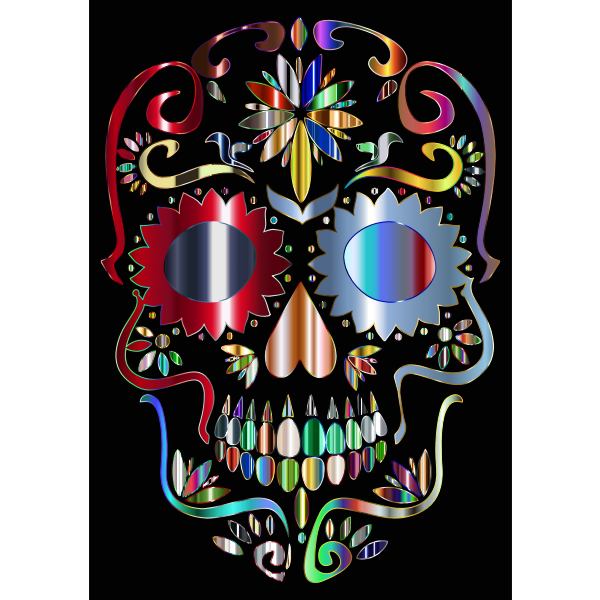 Prismatic Sugar Skull Silhouette 5