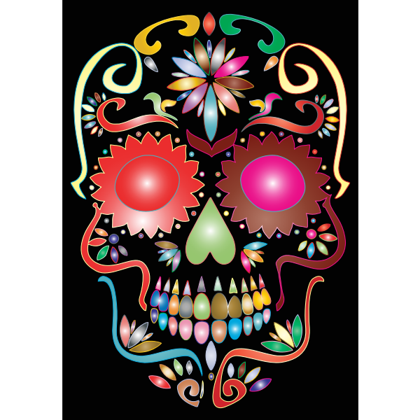 Prismatic Sugar Skull Silhouette