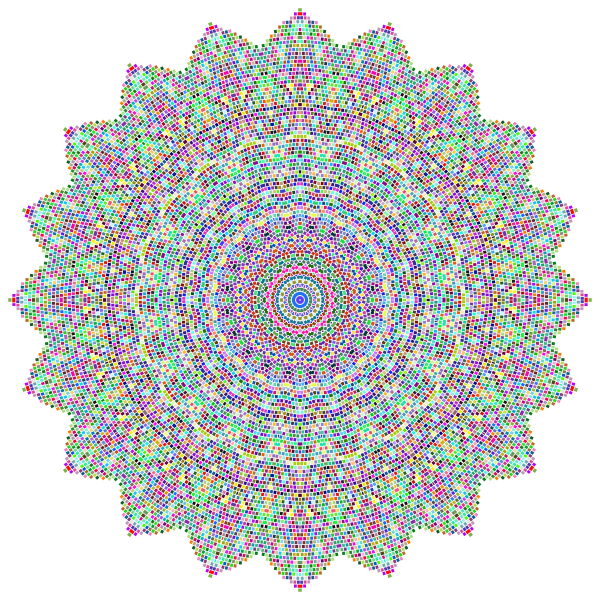 Prismatic Tiles Geometric Mandala II No Background