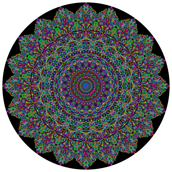 Prismatic Tiles Geometric Mandala II