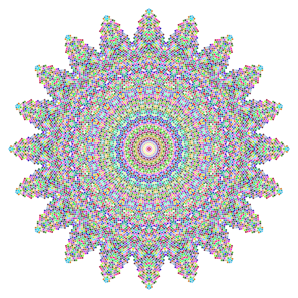 Prismatic Tiles Geometric Mandala No Background