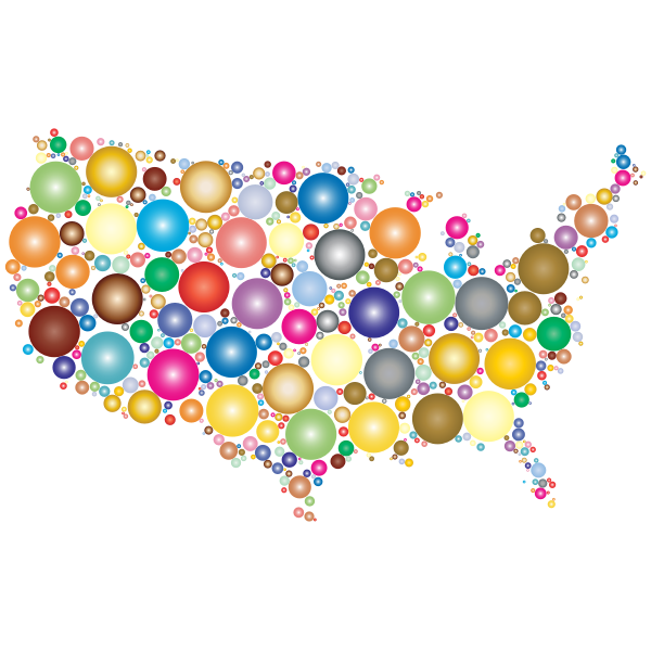 Prismatic United States Map Circles 2