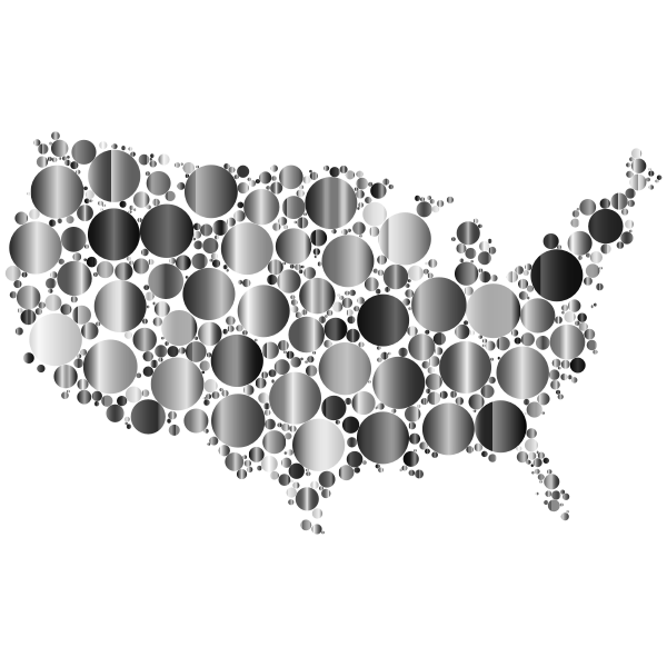 Prismatic United States Map Circles 5