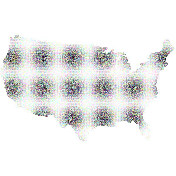 Prismatic United States Map Dots