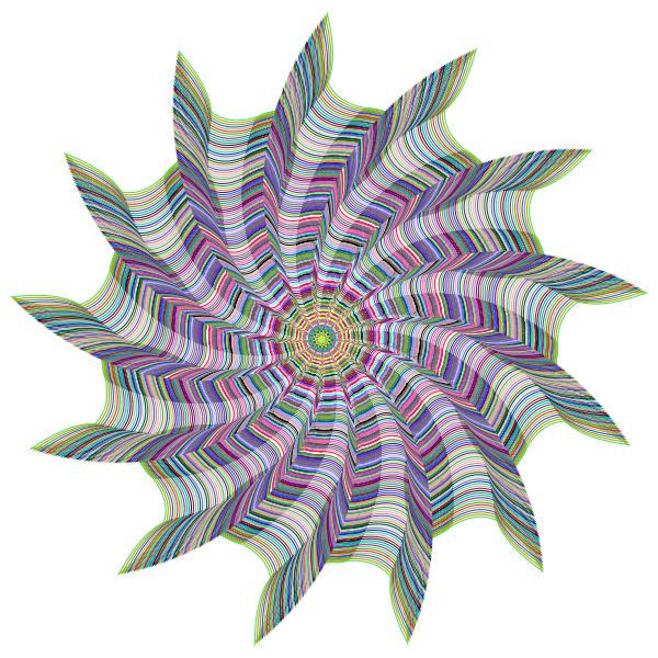 Prismatic Vortex Line Art No Background