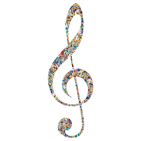 Clef silhouette with pattern