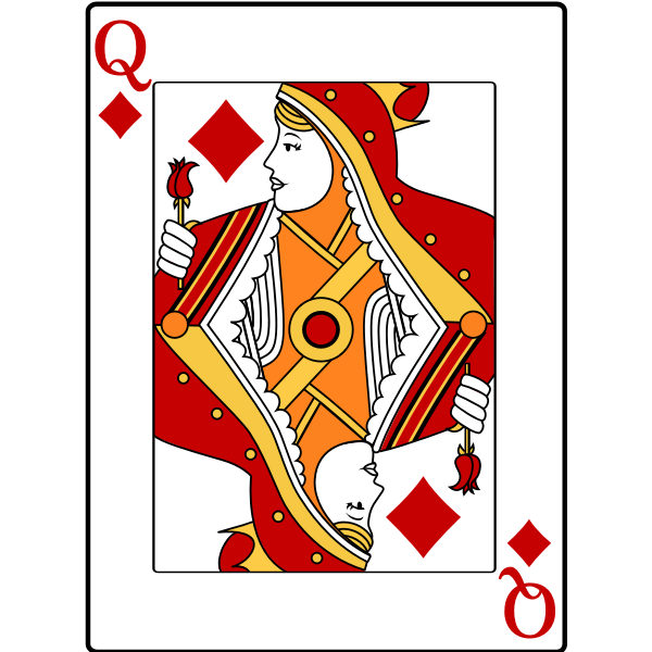 Queen of diamonds vector image