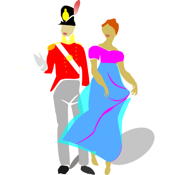 Vector image of man and woman dancing