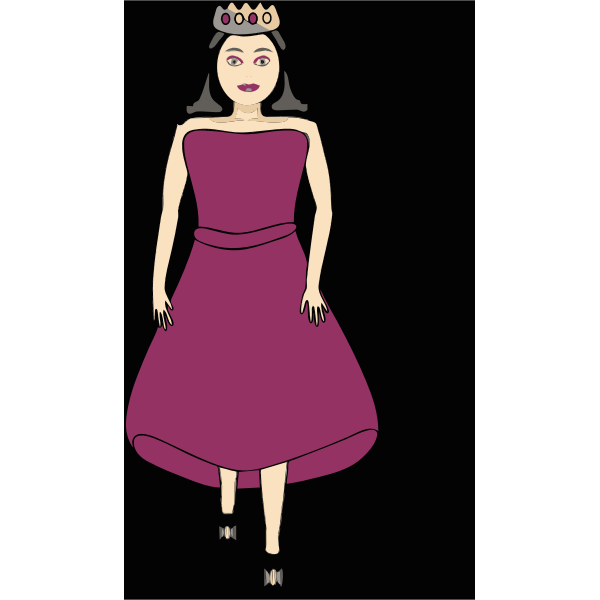 Queen in royal purple dress vector image