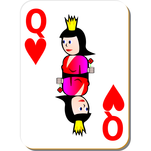 Queen of Hearts gaming card vector image