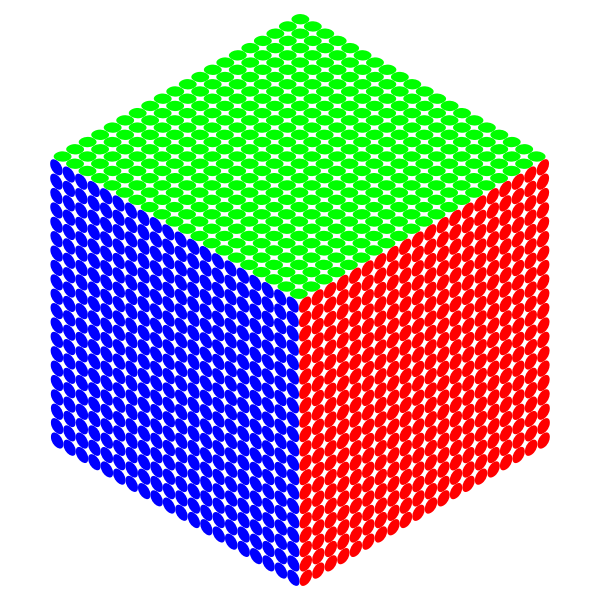 Three-colored cube