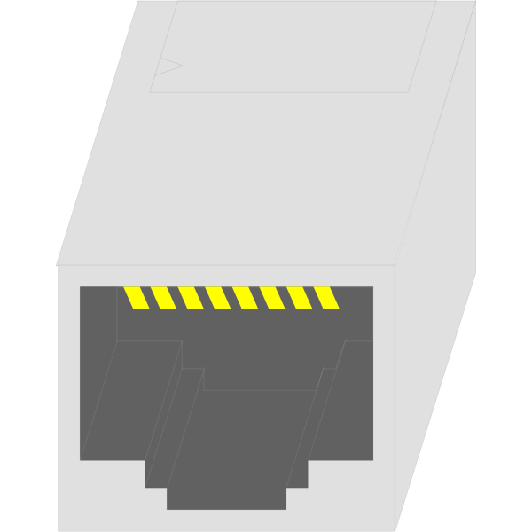 RJ-45 LAN Female connector vector clip art