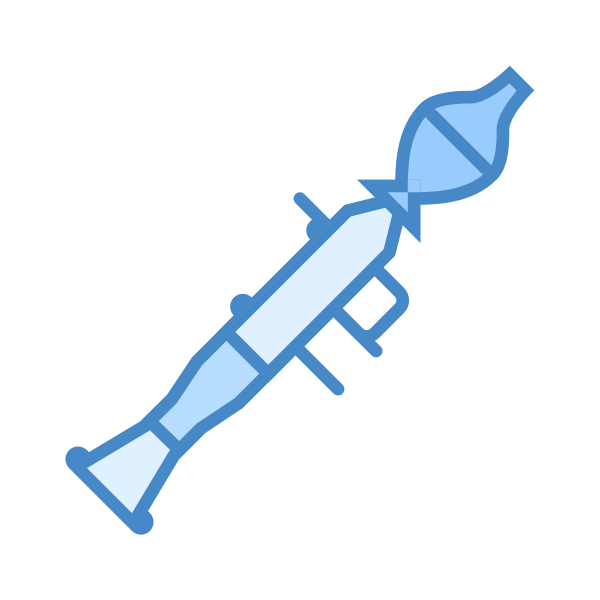 Blue bazooka vector icon